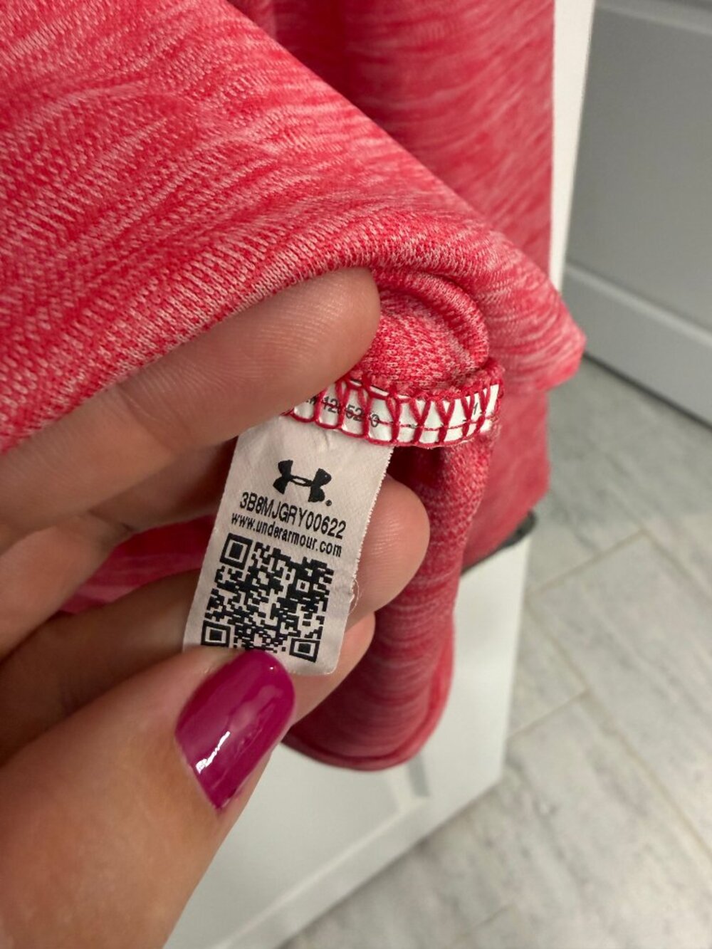 Under Armour Pink Heathered Half Zip Athletic Top L - Picture 5 of 6